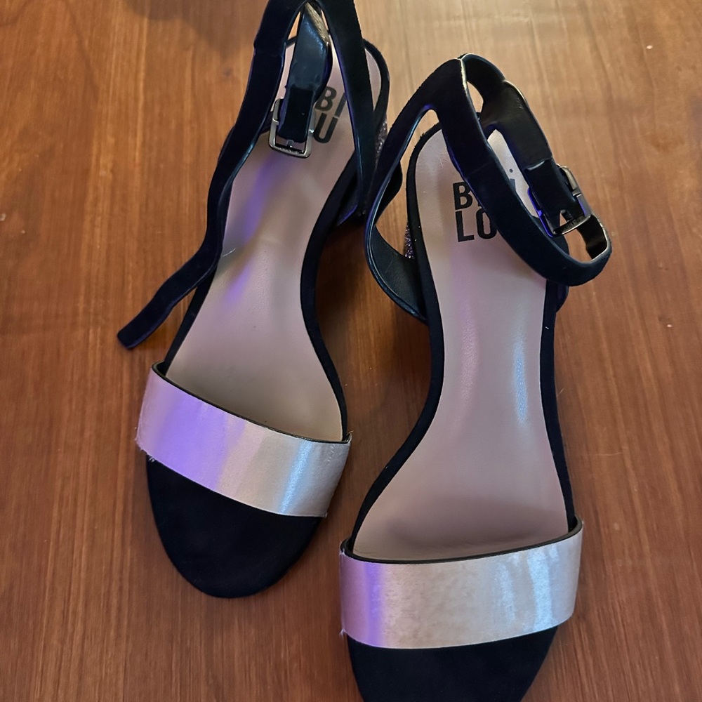 Bibi Lou by Anthropologie Glitter Block Heel Sandals